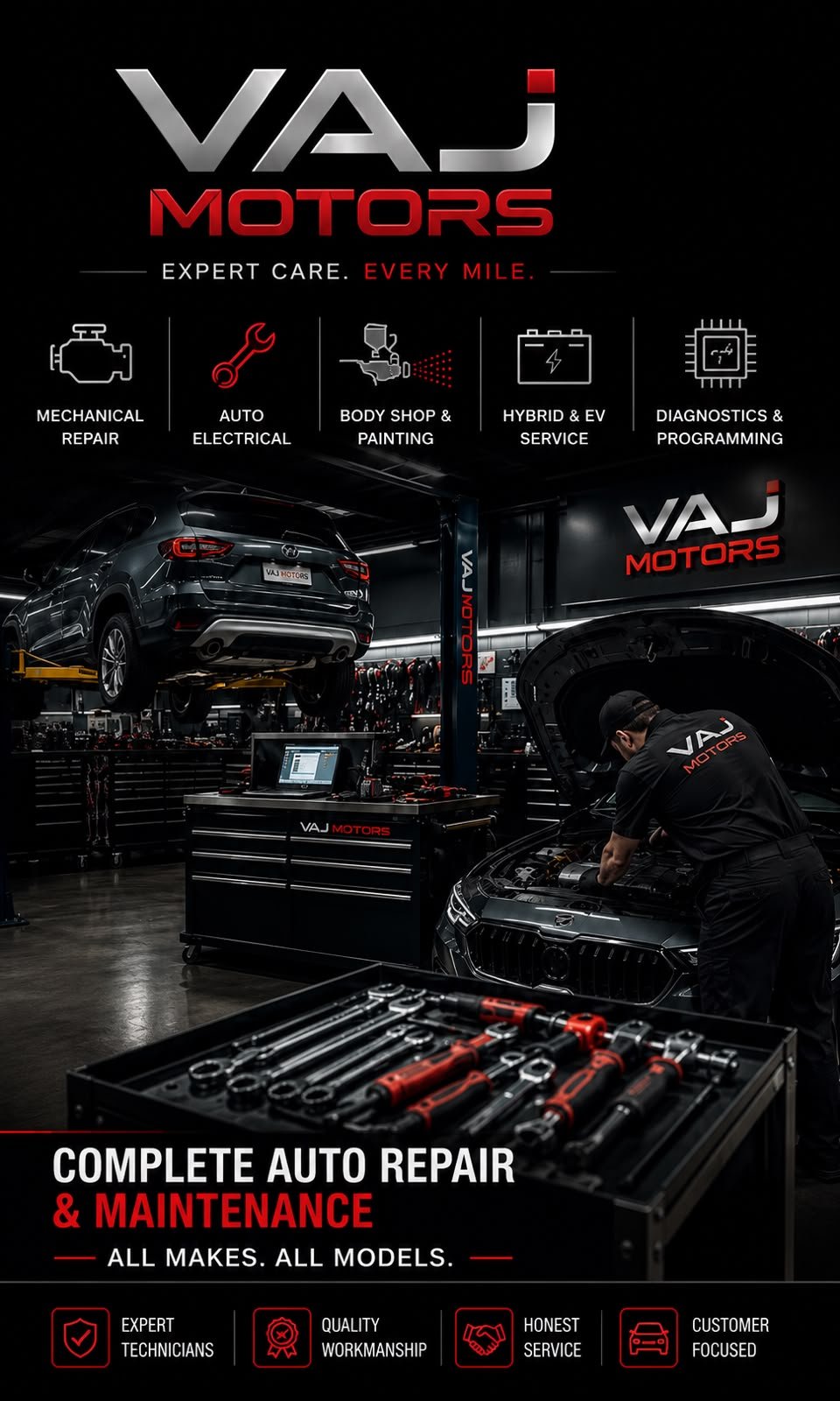 Inside VAJ Motors — complete auto repair and maintenance, all makes and models